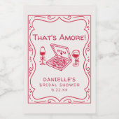 That's Amore Whimsical Hand Drawn Bridal Shower ワインラベル (シングルラベル)