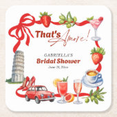 That's Amore Whimsical Italian Bridal Shower スクエアペーパーコースター (正面)
