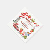 That's Amore Whimsical Italian Bridal Shower スタンダードカクテルナプキン (角)