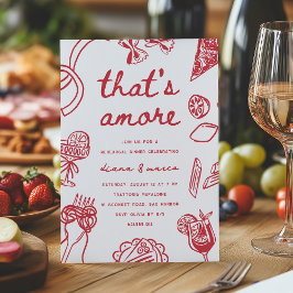 "That's Amore" Whimsical Italian Rehearsal Dinner 招待状