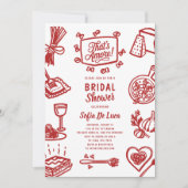 That's Amore Whimsical Pasta Bridal Shower 招待状 (正面)