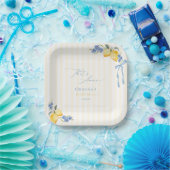 That's Amore Yellow Stripes Italian Bridal Shower ペーパープレート (パーティー)