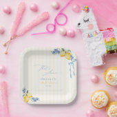 That's Amore Yellow Stripes Italian Bridal Shower ペーパープレート (パーティー)