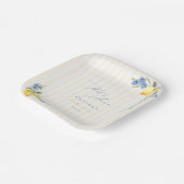 That's Amore Yellow Stripes Italian Bridal Shower ペーパープレート (傾斜あり)