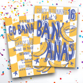 THATS BANANAS おもしろ モダン イエロー チェック 誕生日 招待状
