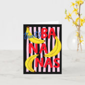 Thats Bananas Funny Banana Humor Retro Fruit Pun カード (黄色い花)