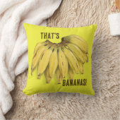 That's Bananas Funny Yellow Cotton Throw Pillow クッション (ブランケット)