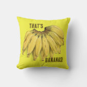 That's Bananas Funny Yellow Cotton Throw Pillow クッション (正面)