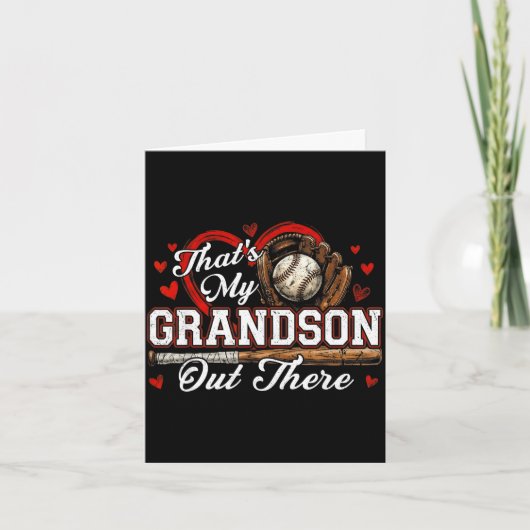 That's grandson out there women baseball grandma カード (正面)
