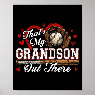 That's grandson out there women baseball grandma ポスター