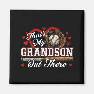 That's grandson out there women baseball grandma マグネット