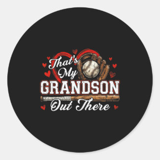 That's grandson out there women baseball grandma ラウンドシール