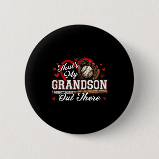 That's grandson out there women baseball grandma 缶バッジ