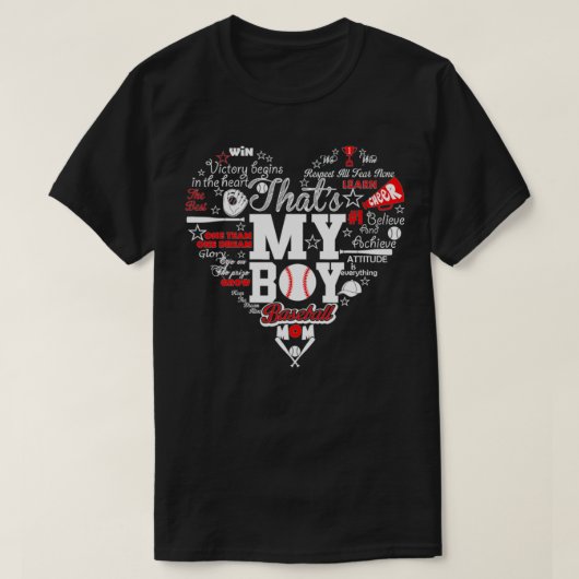 That's My Boy Baseball Mom Valentine's Day Tシャツ (デザイン正面)