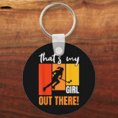 That's My Girl Out There Retro Field Hockey Enthus キーホルダー (正面)