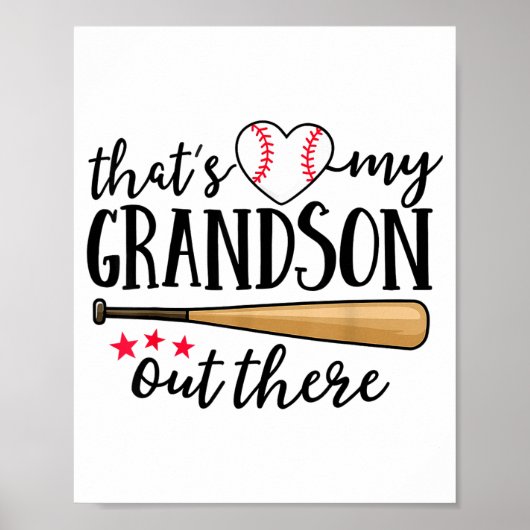 That's My Grandson Out There Baseball Grandma Squa ポスター (正面)