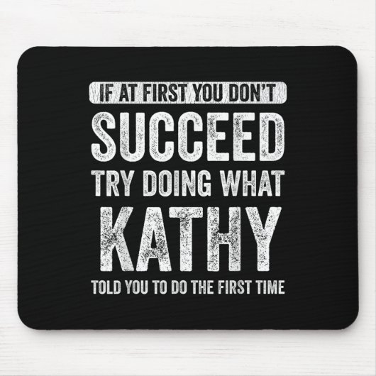 That's My Name Co. Kathy Women's Black Modern Lett マウスパッド (正面)