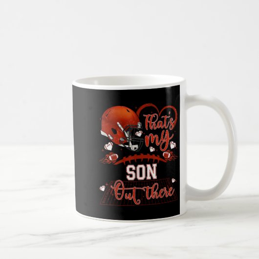 That's My Son Out There Funny Football Mom Mama Da コーヒーマグカップ (右)