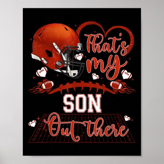 That's My Son Out There Funny Football Mom Mama Da ポスター (正面)