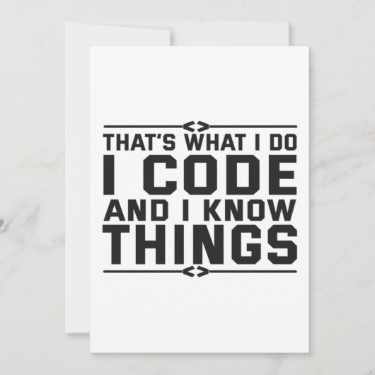 That's What i do I Code and Know Things Funny Gift シーズンカード (正面)