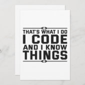 That's What i do I Code and Know Things Funny Gift シーズンカード (正面/裏面)