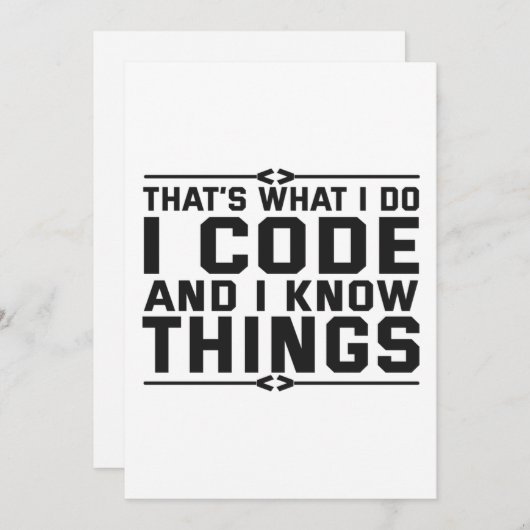 That's What i do I Code and Know Things Funny Gift シーズンカード (正面/裏面)