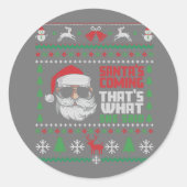 That's What She Said Ugly Xmas Design ラウンドシール (正面)