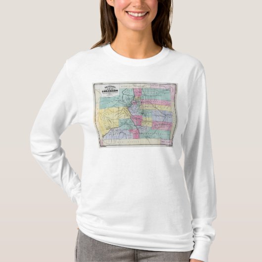 Thayerのコロラド州の地図 Tシャツ (正面)