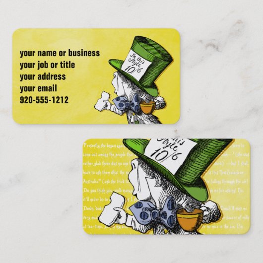 +{ The不機嫌Hatter }+ 名刺 (正面/裏面)