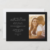 The結婚 Photo モダン Black and White セーブザデート (裏面)