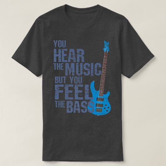 THe音楽を聴くがBassBassグ感じイタ Tシャツ (デザイン正面)