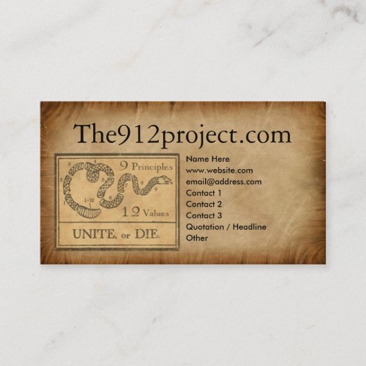 the912project.comのプロフィールカード 名刺 (正面)