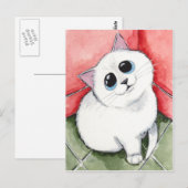 The いけな Corner: Time's Up - Cat Art ポストカード (正面/裏面)