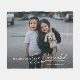 The おもしろい Nice Listいけな Photo Christmas フリースブランケット