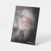 "The 実在 Santa" 6" x 8"ペデスタル記号 台座サイン (正面)