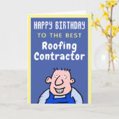 The 最高の Roofing Contractor -ハッピーバースデー カード (黄色い花)