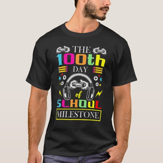 The 100th Day Of School Milestone Game Player Kid  Tシャツ (正面)