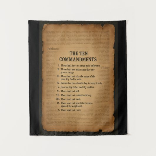 The 10 Commandments Christian Inspired Tapestry タペストリー (正面)
