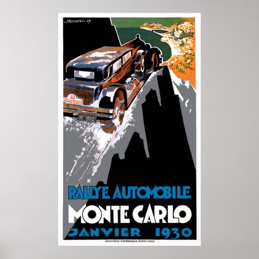 The 1930 Monte Carlo Auto Rally ポスター (正面)