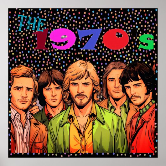 The 1970's Retro Vibe 24x24" Wall Poster ポスター (正面)