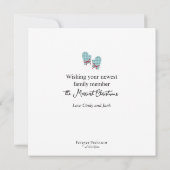 The 1st Christmas Mittens Red Bow Holiday Card (裏面)