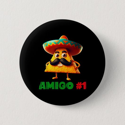 The 3 Three Amigos Cinco De Mayo Amigo #1 Group Ma 缶バッジ (正面)
