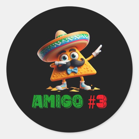 The 3 Three Amigos Cinco De Mayo Amigo #3 Group Ma ラウンドシール (正面)