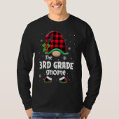 The 3rd Grade Gnome Buffalo Plaid Christmas Matchi Tシャツ (正面)