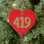 The 419 - Toledo, Ohio セラミックオーナメント<br><div class="desc">This ceramic ornament features a stylized tribute to Toledo, Ohio, prominently displaying the 419 area code, a badge of honor for residents of the "Glass City" and the surrounding Northwest Ohio region. The design focuses on the "419, " the iconic area code that has become a symbol of local identity...</div>