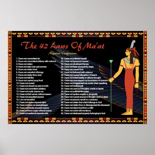 The 42 Law Of Maat - Negative Confessions Poster ポスター (正面)