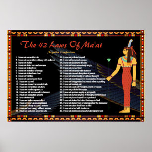 The 42 Law Of Maat - Negative Confessions Poster ポスター