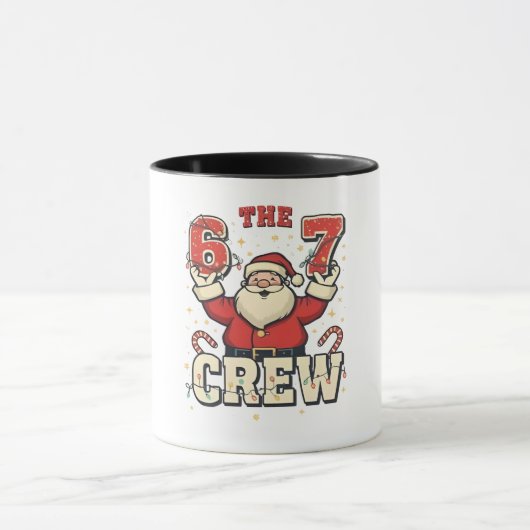The 6 7 Crew Funny Santa Christmas Meme  マグカップ (中央)