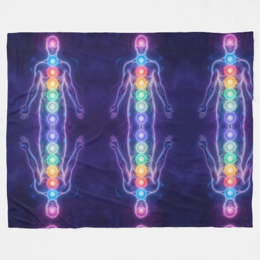 The 7 Chakras フリースブランケット (正面(横))