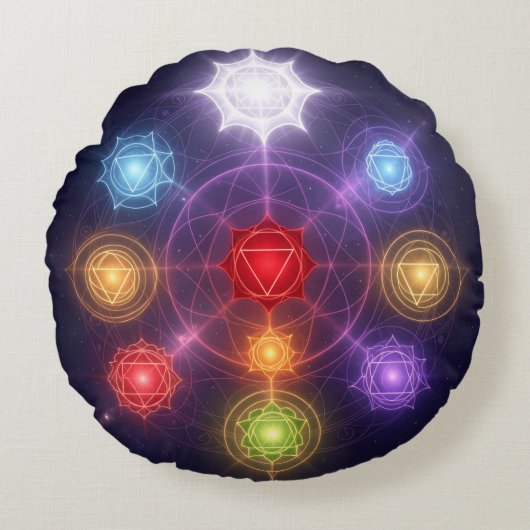 The 7 Chakras´3 ラウンドクッション (正面)